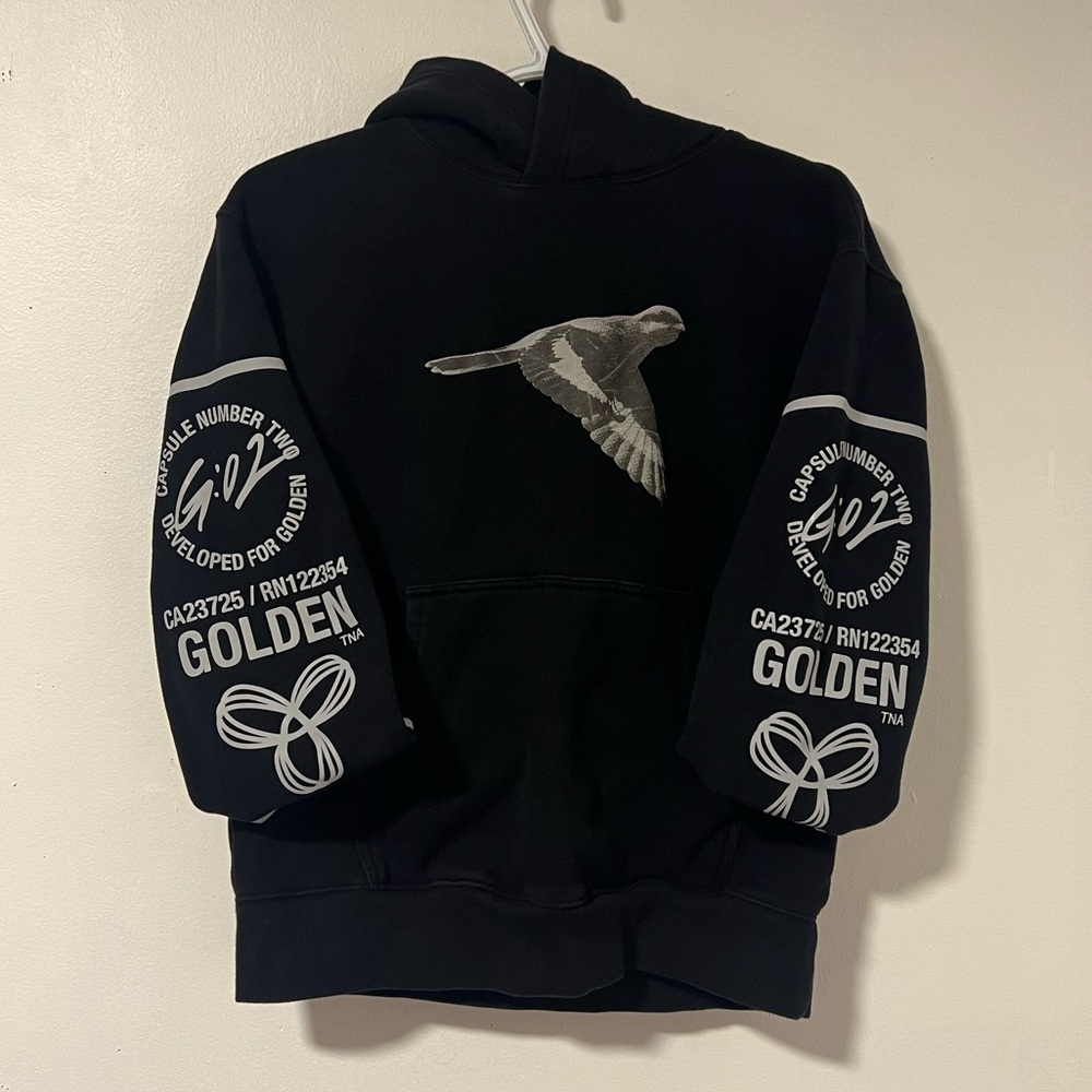 Aritzia Black TNA Hoodie Sweatshirt with Graphic Design